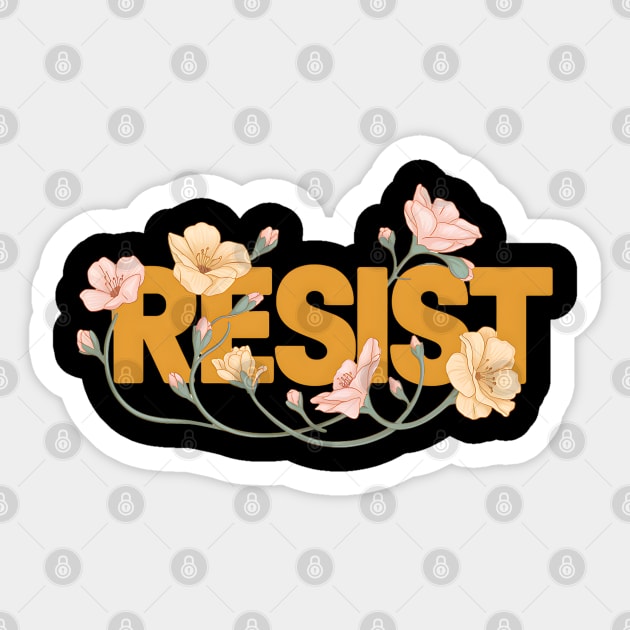 Resist | Floral Resist Sticker by UrbanLifeApparel